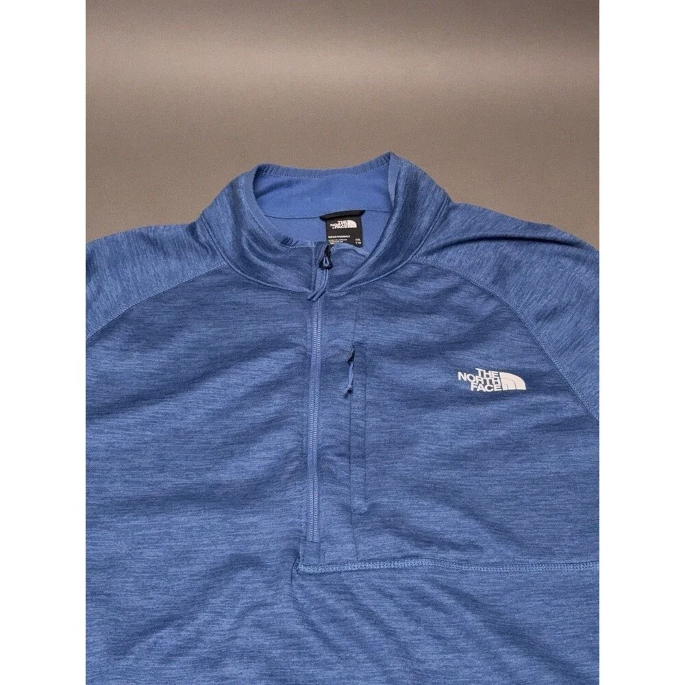 The North Face Pullover Mens XXL Heather Blue Fleece 1/4 Zip Long Sleeve Outdoor